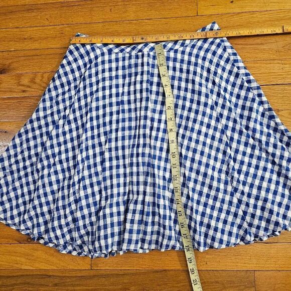 J Crew Blue Linen A Line Mini Skirt Size 0 - Picture 4 of 7